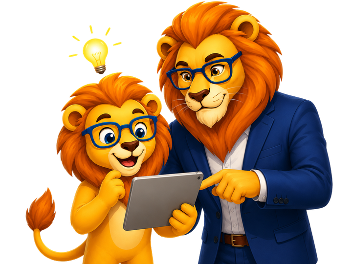 Clevero als Kind und als erwachsener Lerncoach zusammen am Tablet